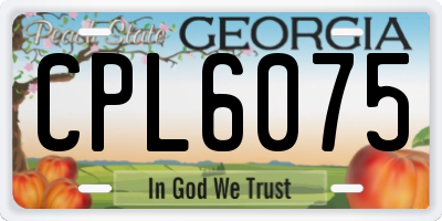 GA license plate CPL6075