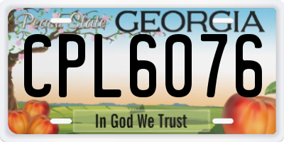 GA license plate CPL6076