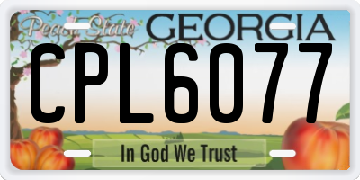 GA license plate CPL6077