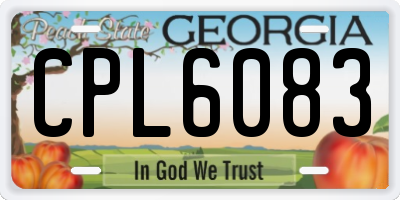 GA license plate CPL6083