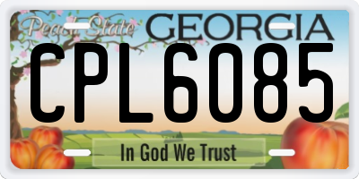 GA license plate CPL6085