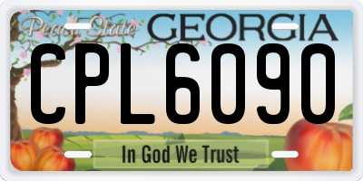 GA license plate CPL6090