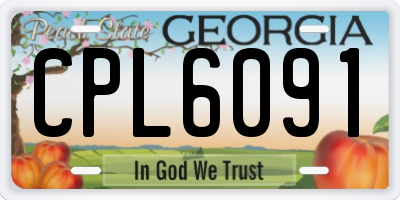GA license plate CPL6091