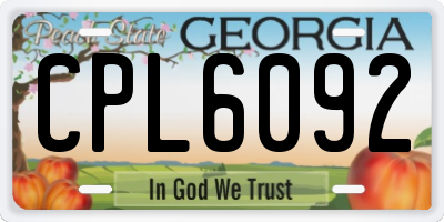 GA license plate CPL6092