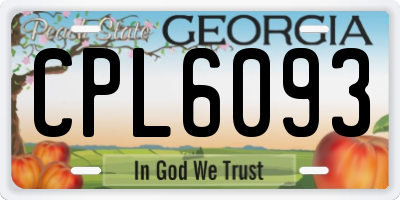 GA license plate CPL6093