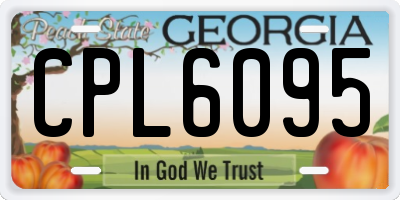 GA license plate CPL6095