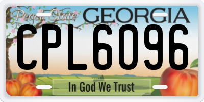 GA license plate CPL6096