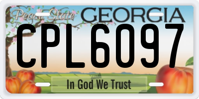 GA license plate CPL6097