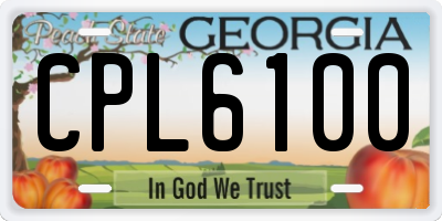 GA license plate CPL6100
