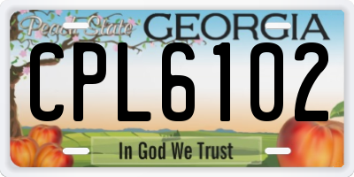 GA license plate CPL6102