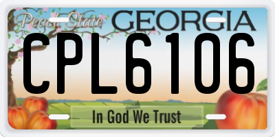 GA license plate CPL6106