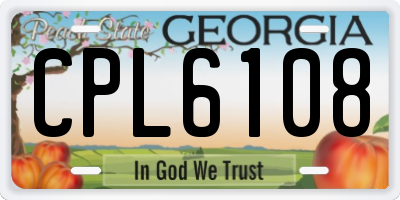 GA license plate CPL6108
