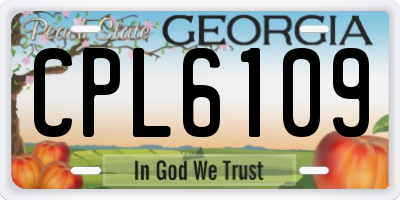 GA license plate CPL6109
