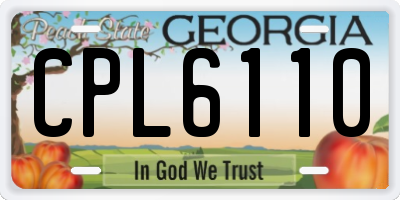 GA license plate CPL6110