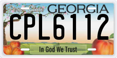 GA license plate CPL6112