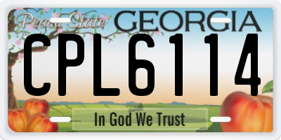 GA license plate CPL6114