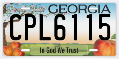 GA license plate CPL6115
