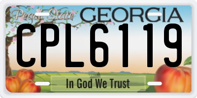 GA license plate CPL6119
