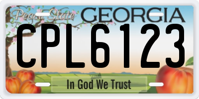 GA license plate CPL6123