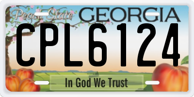GA license plate CPL6124