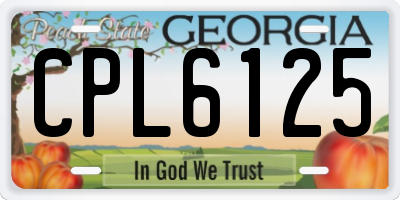 GA license plate CPL6125