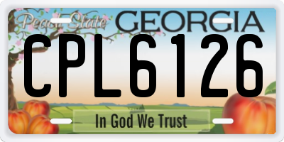 GA license plate CPL6126