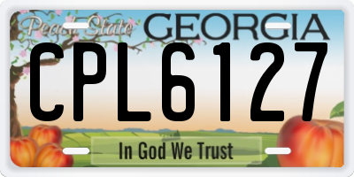 GA license plate CPL6127