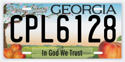GA license plate CPL6128
