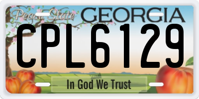 GA license plate CPL6129