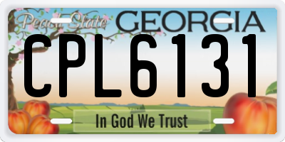 GA license plate CPL6131