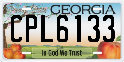 GA license plate CPL6133