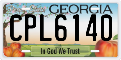 GA license plate CPL6140