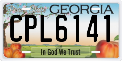 GA license plate CPL6141