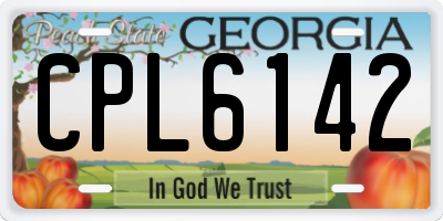 GA license plate CPL6142