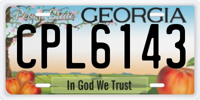 GA license plate CPL6143