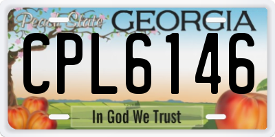 GA license plate CPL6146