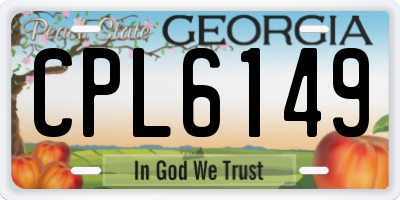 GA license plate CPL6149