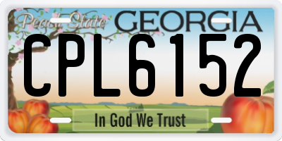 GA license plate CPL6152
