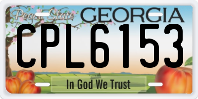 GA license plate CPL6153