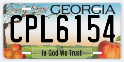 GA license plate CPL6154
