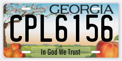 GA license plate CPL6156