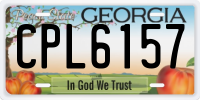 GA license plate CPL6157