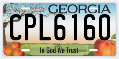 GA license plate CPL6160