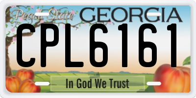 GA license plate CPL6161