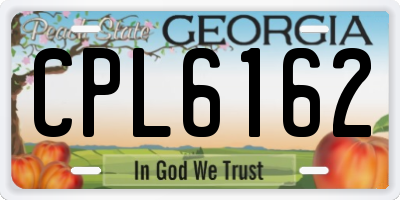 GA license plate CPL6162