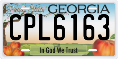 GA license plate CPL6163