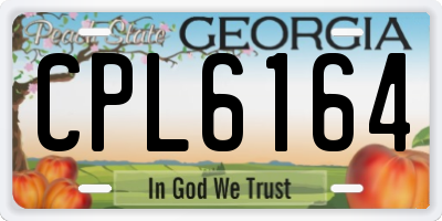 GA license plate CPL6164