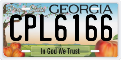 GA license plate CPL6166