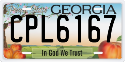 GA license plate CPL6167