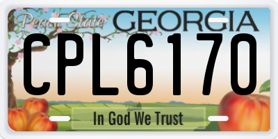 GA license plate CPL6170
